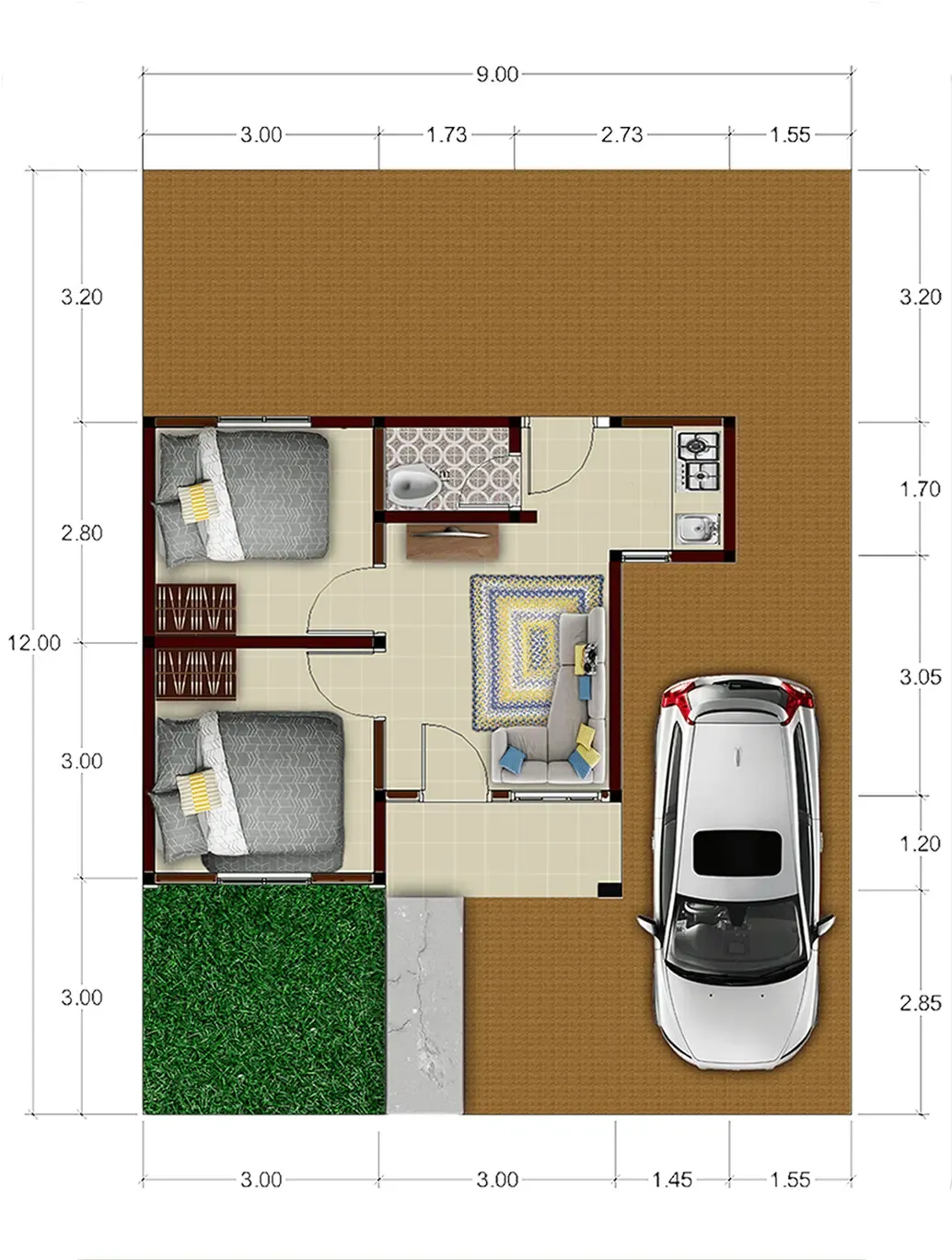 Denah Rumah Taman Bupati